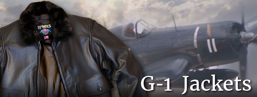 Black Leather G-1 Military Spec Jacket Z21E013