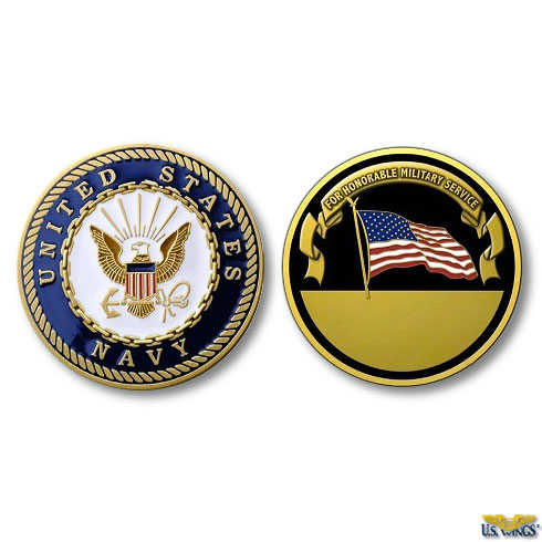 US Navy Challenge Coin - US Wings