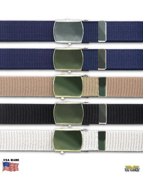 Military Grade Web Belt with Solid Brass Buckle- 4 Colors