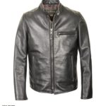 Schott® Waxed Natural Pebbled Cowhide Cafe Leather Jacket - US Wings