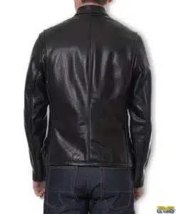 Schott® Waxed Natural Pebbled Cowhide Cafe Leather Jacket