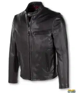 Schott® Waxed Natural Pebbled Cowhide Cafe Leather Jacket