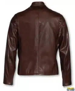 Schott® Waxed Natural Pebbled Cowhide Cafe Leather Jacket