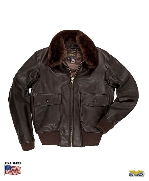 Buy G-1 Wings of Gold pilot jacket, Mythical USA man 100% Lambskin  leather Removable collar: sheepskin