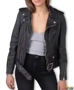 Schott® Women's Vintage Cowhide Leather Motorcycle Jacket