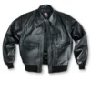 US Wings® Black Leather Flight Jacket Modern A-2