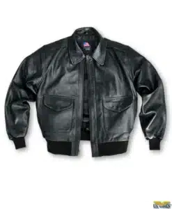 US Wings® Black Leather Flight Jacket Modern A-2