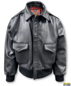 Cooper Original™ "Ace" A-2 Bomber Black Leather Jacket